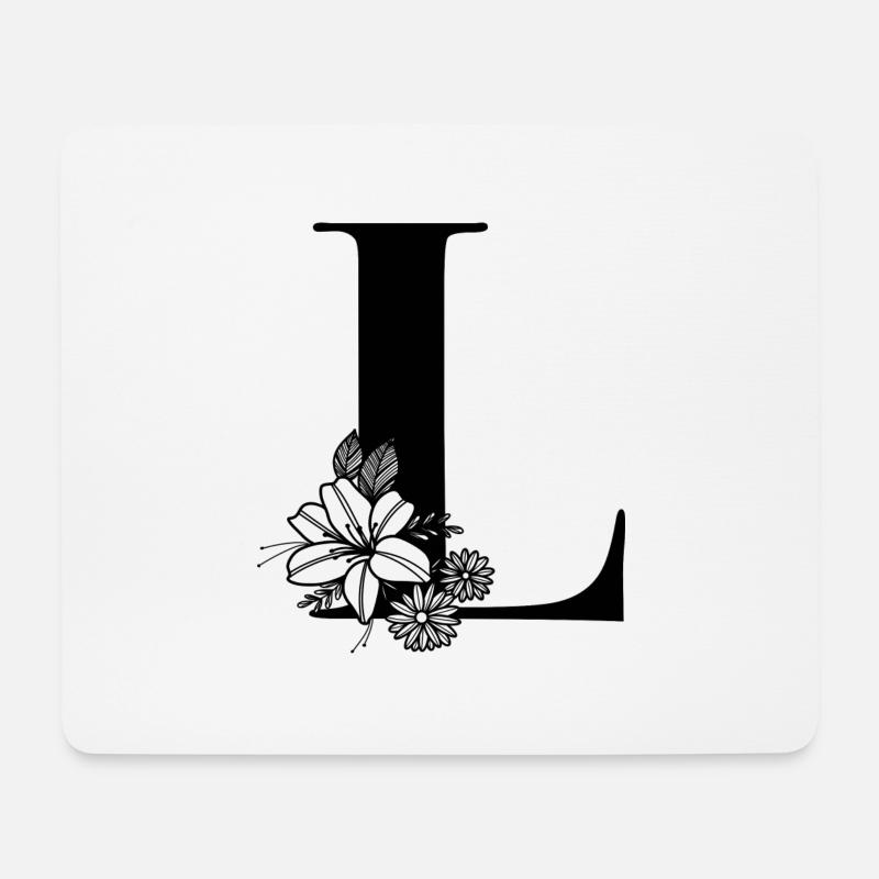 Buchstabe L - Mousepad (Querformat) - Weiß