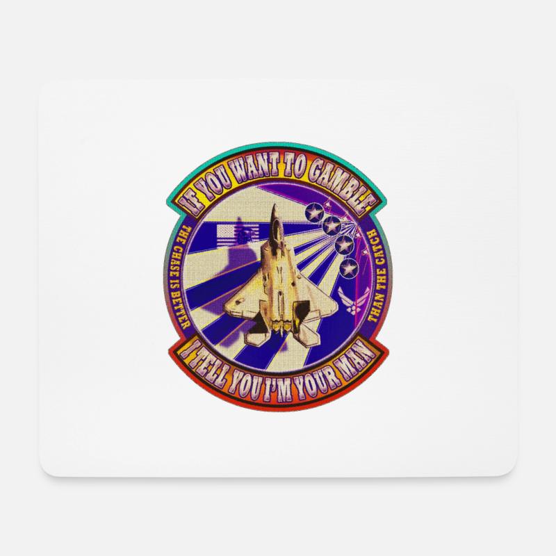 Gamble and Chase Patch - Look Us Air Force - Mousepad (Querformat) - Weiß