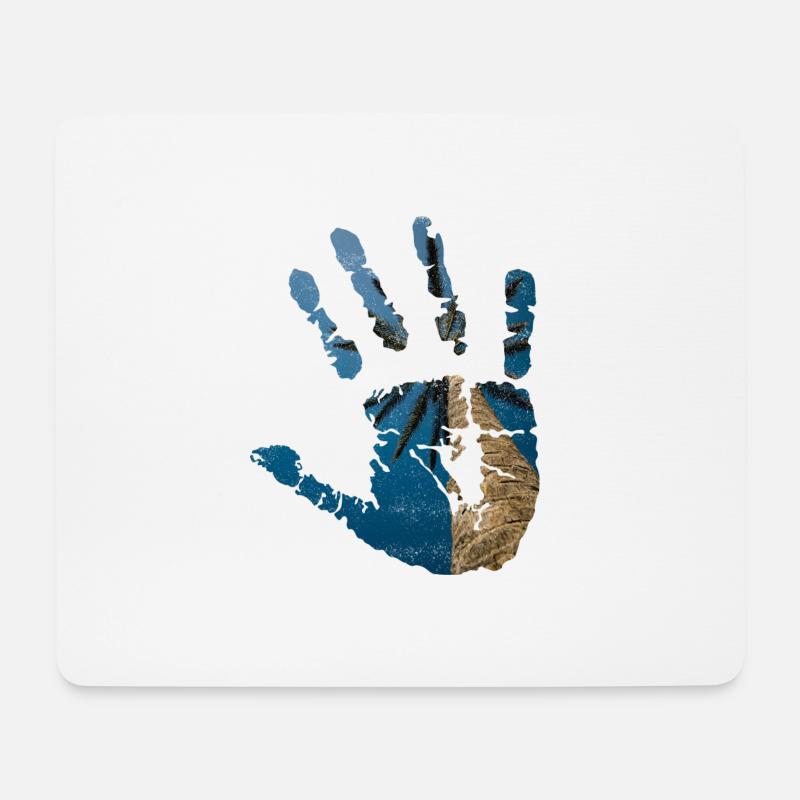 Handabdruck mit Palmenmotiv - Mousepad (Querformat) - Weiß