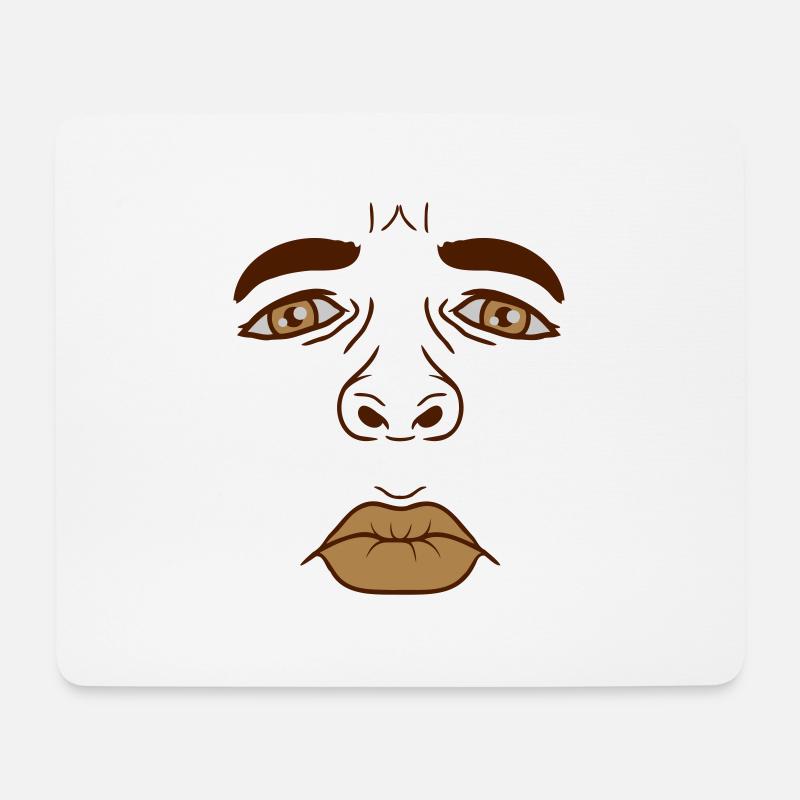 Mann trauriges Gesicht Kussmund - Mousepad (Querformat) - Weiß