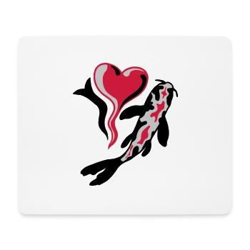 I Love Koi Fish - Mouse Pad (horizontal) - white - Front
