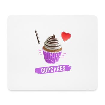 Süßer Cupcake Backen "I Love Cupcakes" - Mousepad (Querformat) - Weiß - Vorne
