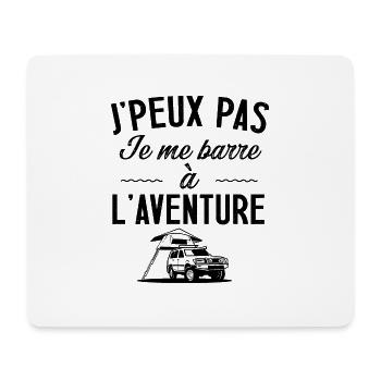 Je peux pas je me barre à l'aventure van 4x4 - Tapis de souris (format paysage) - blanc - Devant