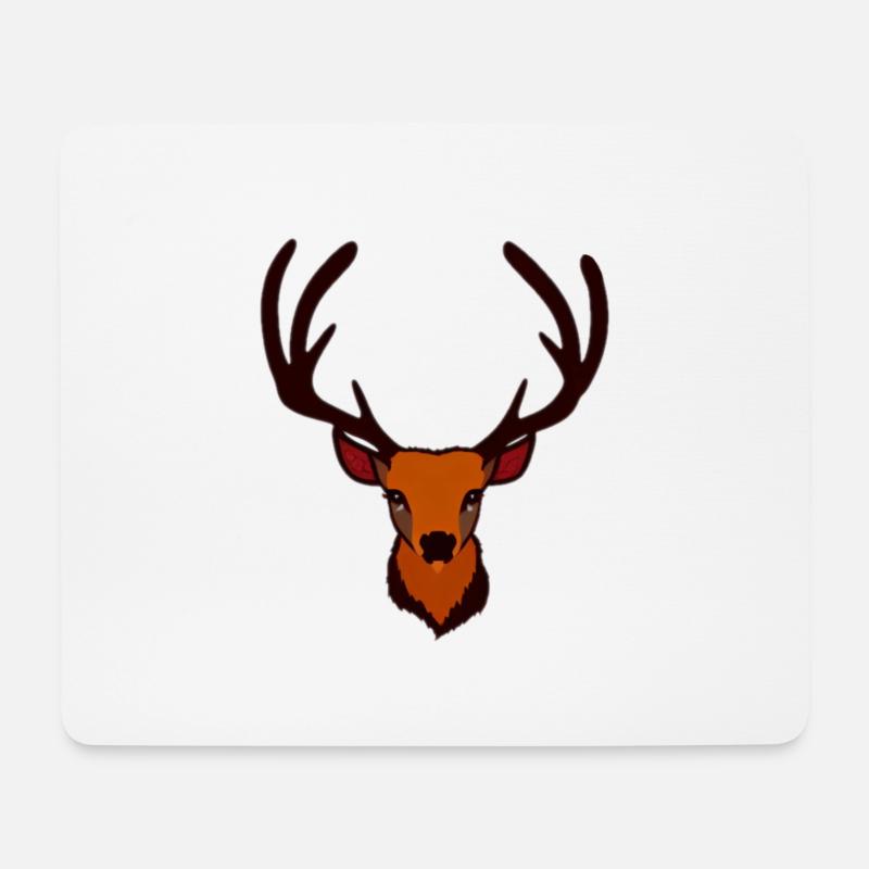 Hirschkopf im Herbst Hirsch Geweih Bock Reh Kitz - Mousepad (Querformat) - Weiß