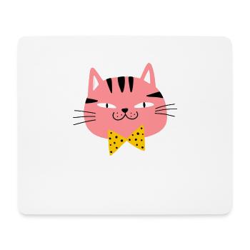 Mignon Kawaii drôle de chat disant miaulement - Tapis de souris (format paysage) - blanc - Devant