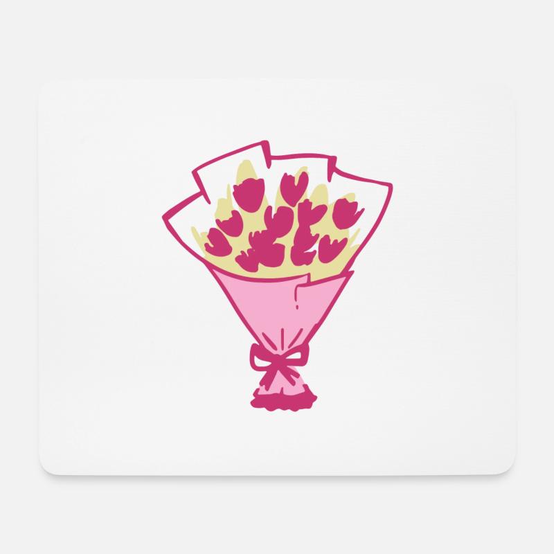 Blumenstrauß - Mousepad (Querformat) - Weiß
