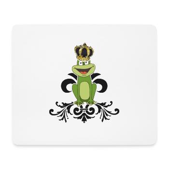 Frog "Frog Prince" King Frog at the Frog Pond - Mouse Pad (horizontal) - white - Front