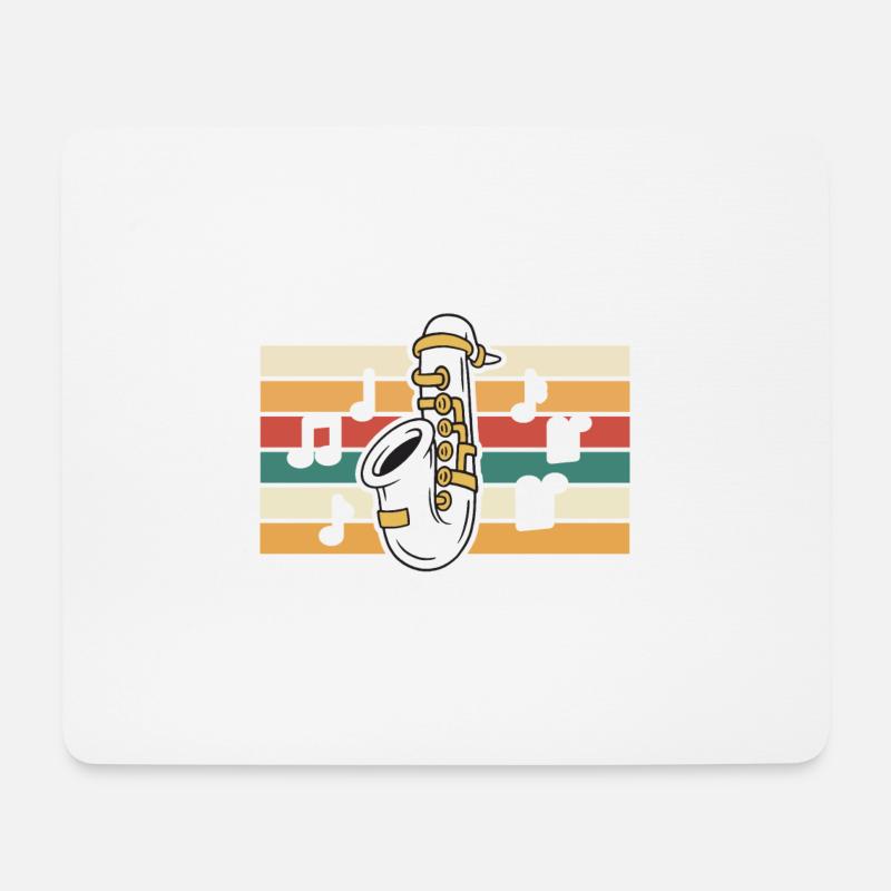 Saxophon Kinder - Mousepad (Querformat) - Weiß