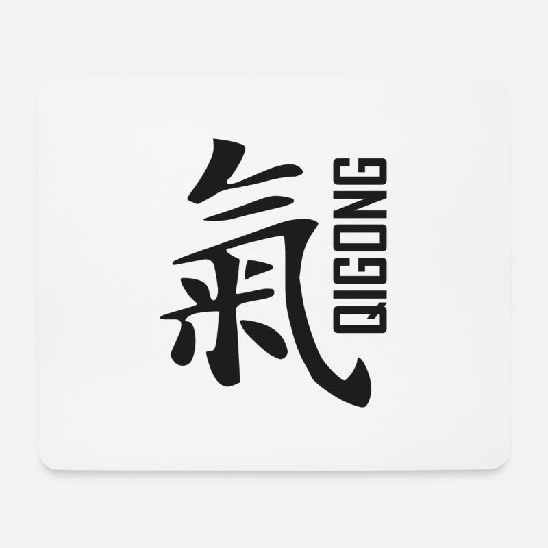 qigong chinesisches zeichen schwarz - Mousepad (Querformat) - Weiß