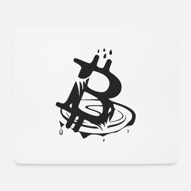 Das Symbol von Bitcoin - Mousepad (Querformat) - Weiß