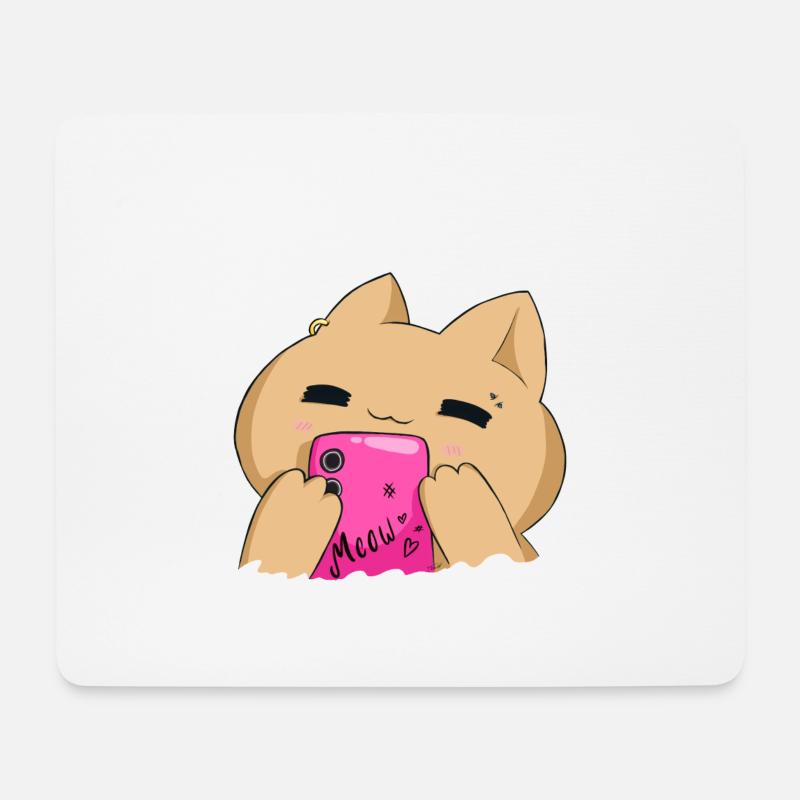 Meow - Mousepad (Querformat) - Weiß