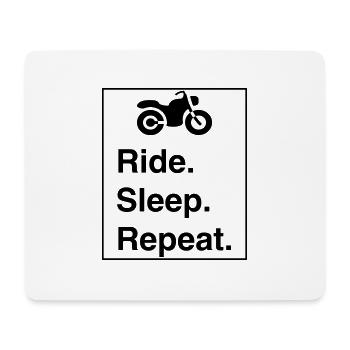 Design cool « Ride Sleep Repeat » pour lui et elle - Tapis de souris (format paysage) - blanc - Devant