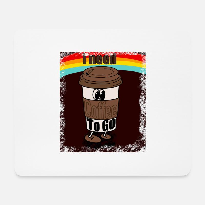 Coffe to go - Mousepad (Querformat) - Weiß