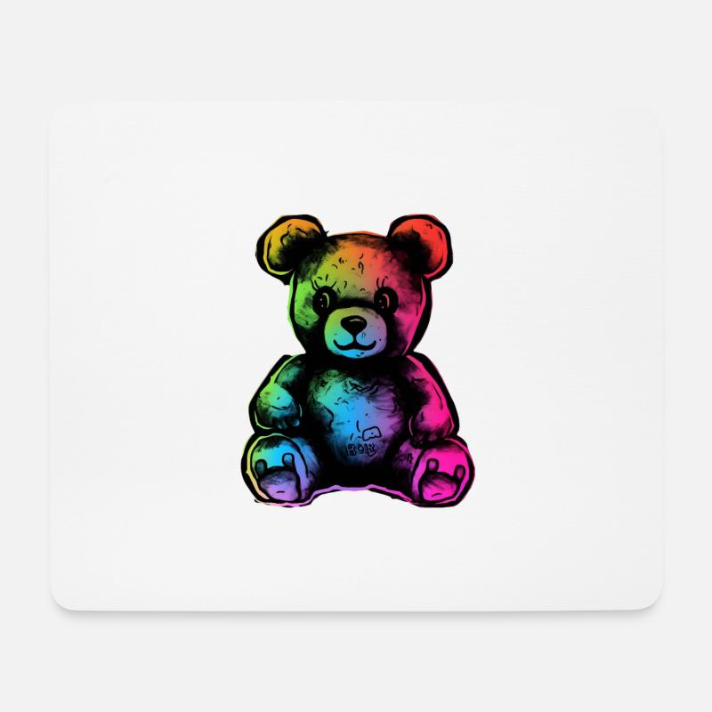 Rainbow teddy bear - Mouse Pad (horizontal) - white