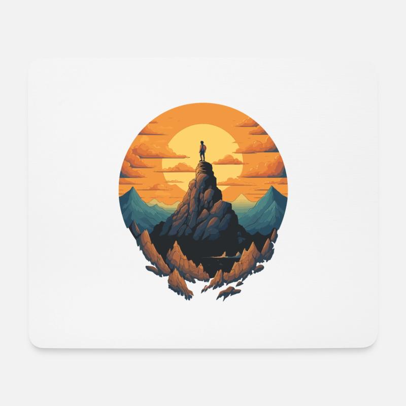 Bergsteiger - Mousepad (Querformat) - Weiß