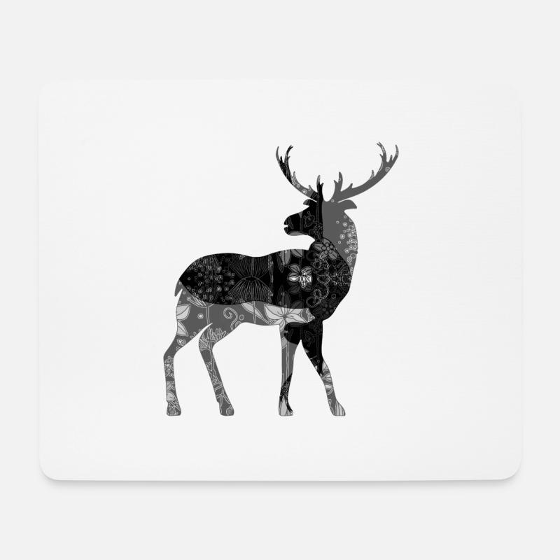 Hirsch - Mousepad (Querformat) - Weiß