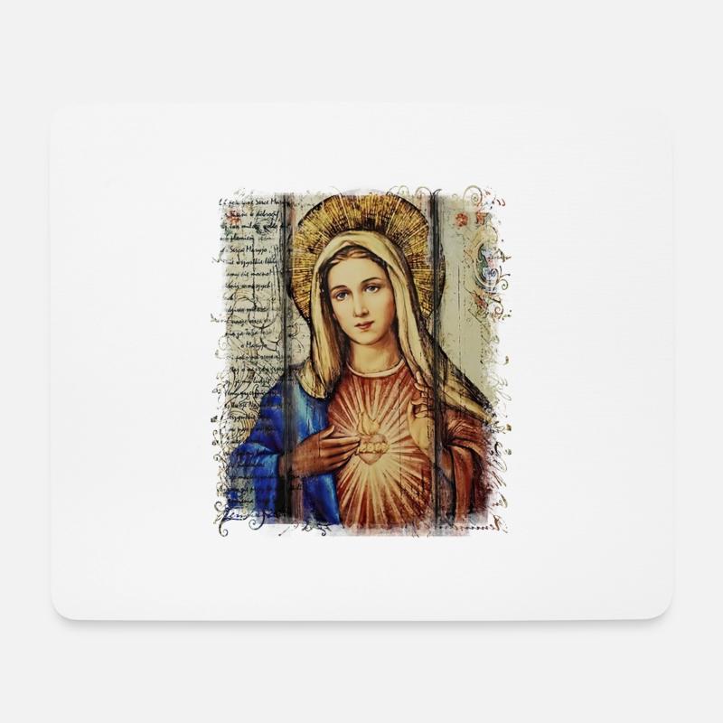 Heilige Maria Maria Madonna Mariana Jungfrau Maria Heilige - Mousepad (Querformat) - Weiß