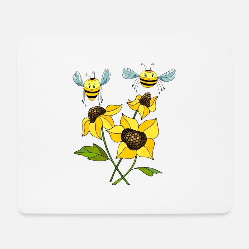 Bienen - Mousepad (Querformat) - Weiß