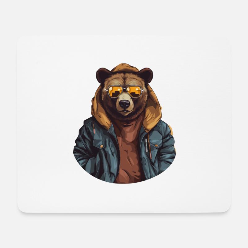 Streetstyle-Bär | Bären-Liebhaber - Mousepad (Querformat) - Weiß