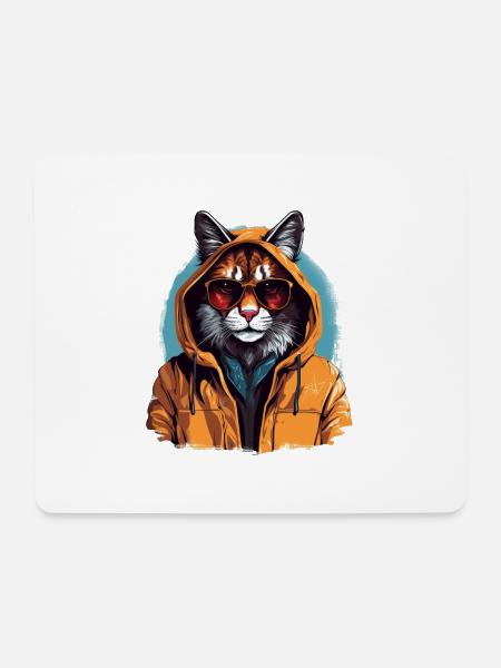 Streetstyle-Luchs | Luchs-Liebhaber - Mousepad (Querformat) - Weiß