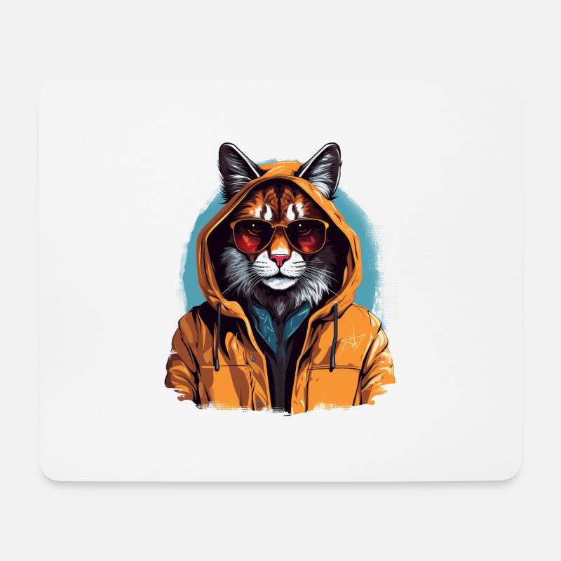 Streetstyle-Luchs | Luchs-Liebhaber - Mousepad (Querformat) - Weiß