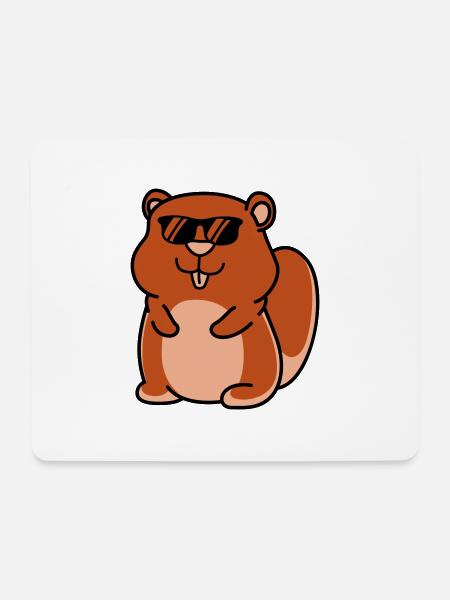 hamster cool - Mousepad (Querformat) - Weiß