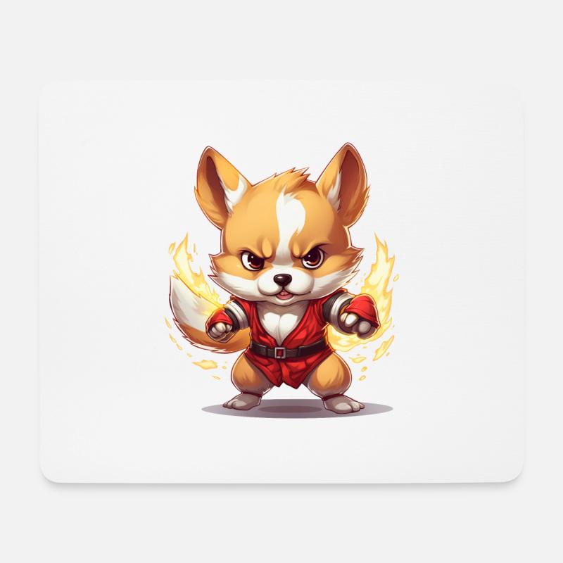 Wehrhafter Corgi - Mousepad (Querformat) - Weiß