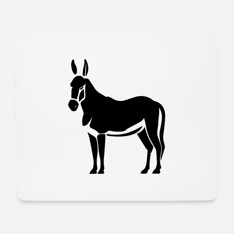 Esel - Mousepad (Querformat) - Weiß