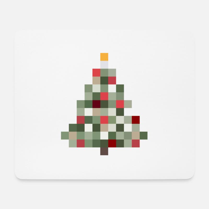 8-Bit Retro Tannenbaum Xmas - Mousepad (Querformat) - Weiß