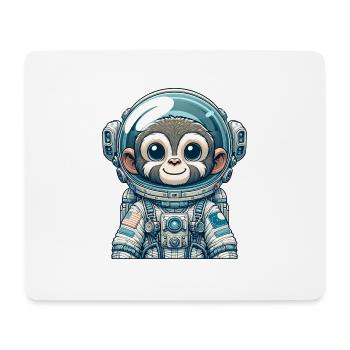 Singe Astronaute Mignon - Tapis de souris (format paysage) - blanc - Devant