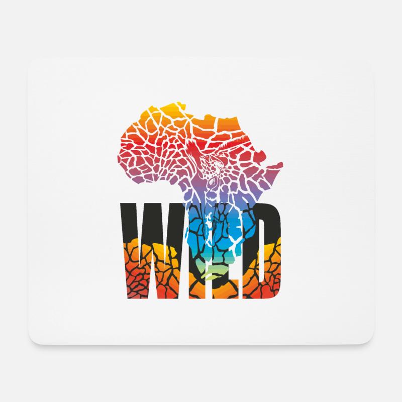 Africa map with giraffe skin - Mousepad (Querformat) - Weiß