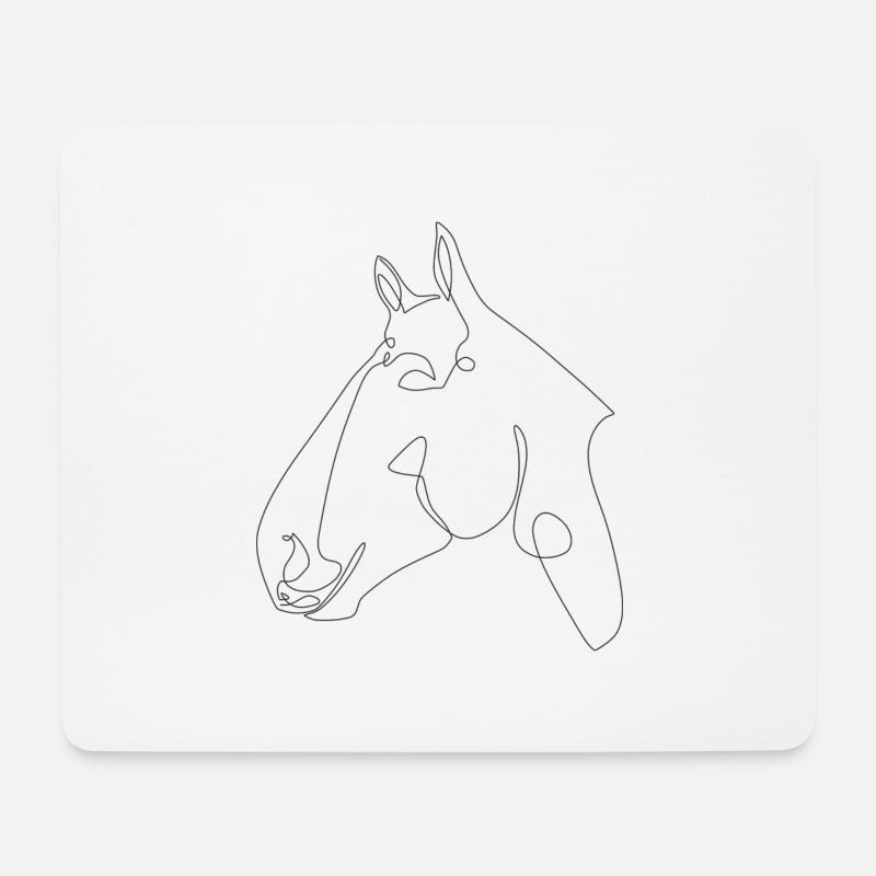 Pferdekopf Cantor - Mousepad (Querformat) - Weiß