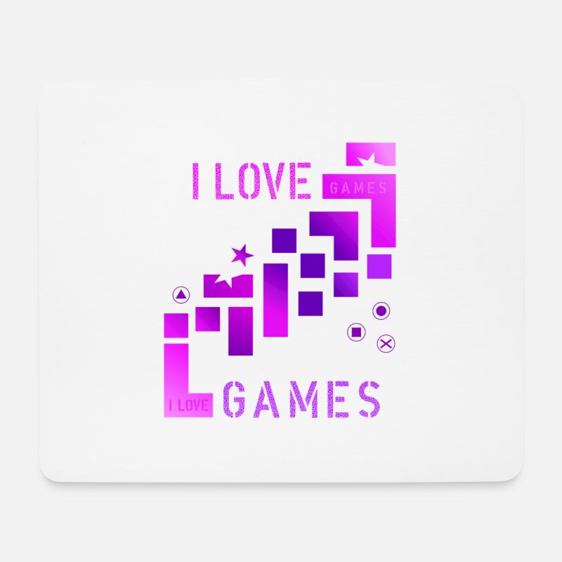 I love games - Mousepad (Querformat) - Weiß