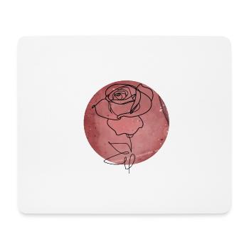 Rosen-Minimalismus - Mousepad (Querformat) - Weiß - Vorne