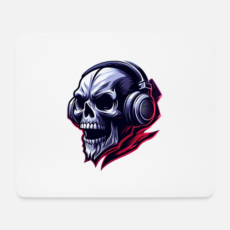 Schädel-Illustration - Mousepad (Querformat) - Weiß