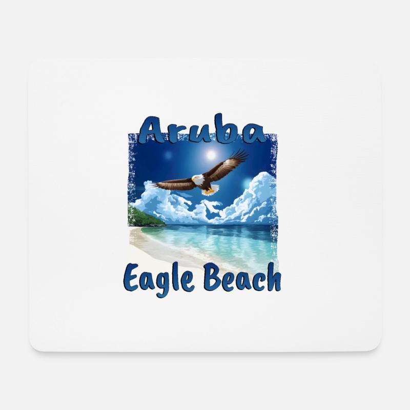 Aruba Eagle Beach Urlaub Traum - Mousepad (Querformat) - Weiß