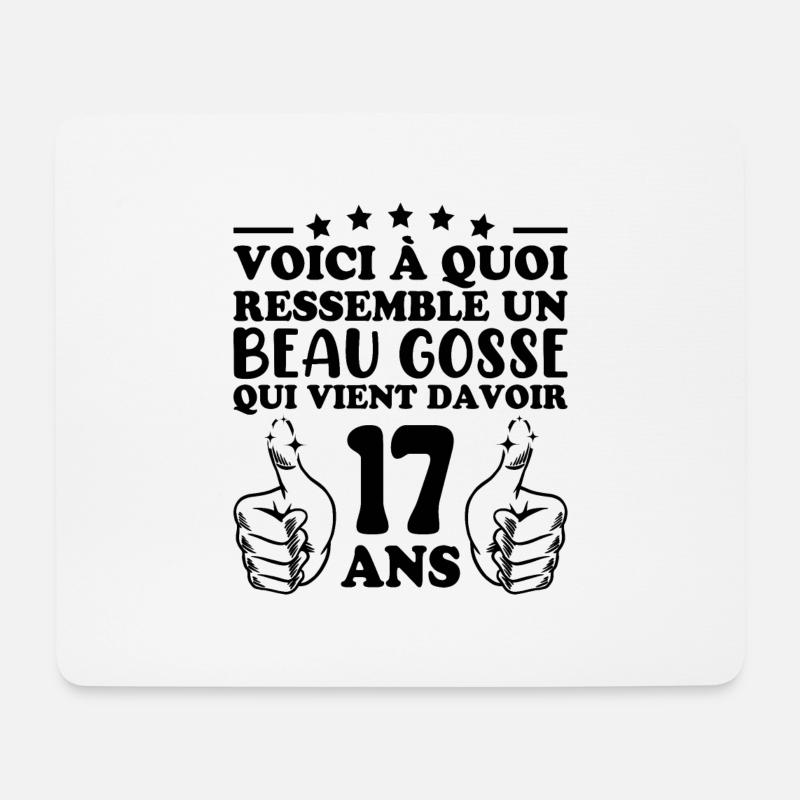 17 Jahre alte Geschenkidee Humor Geburtstag gutaussehendes Kind - Mousepad (Querformat) - Weiß
