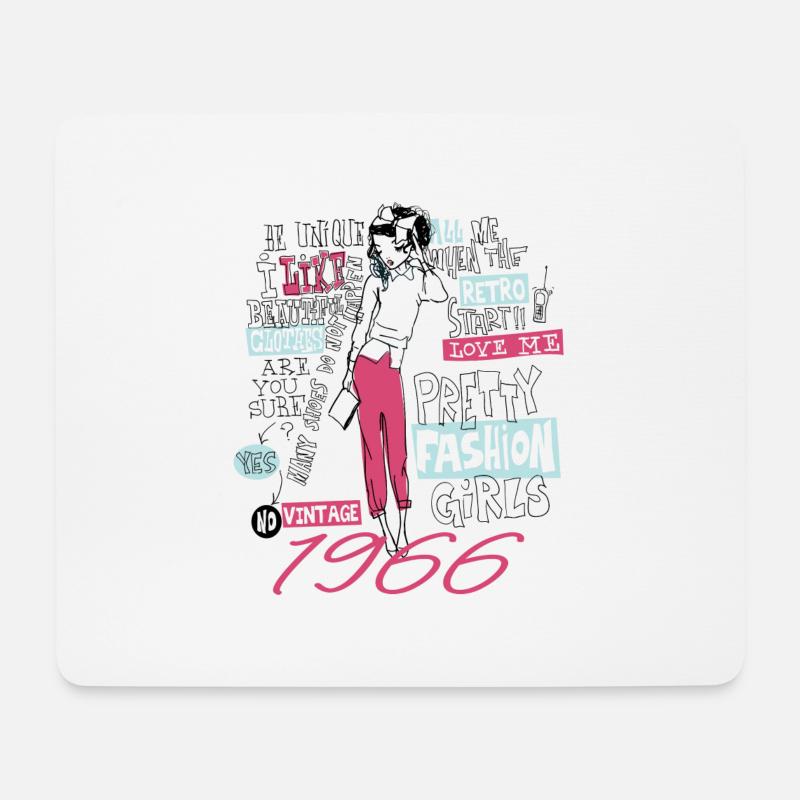 Jahrgang 1966 Tochter 1966 Geburtstagsgeschenk - Mousepad (Querformat) - Weiß