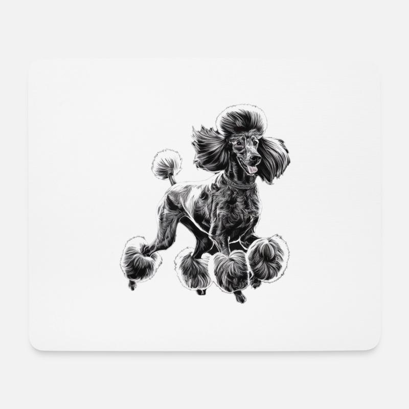 Pudel Diva - Mousepad (Querformat) - Weiß
