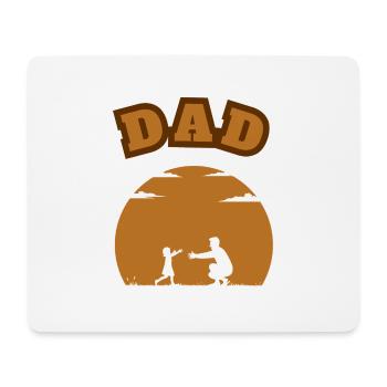 Papa Petite Fille Marron - Tapis de souris (format paysage) - blanc - Devant