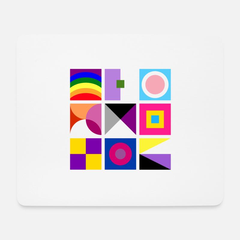 Liebe ist wie Kunst – bunt – LGBTQIA+ geometrisch - Mousepad (Querformat) - Weiß