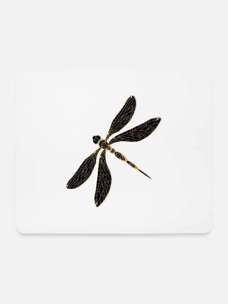 Libelle - Mousepad (Querformat) - Weiß