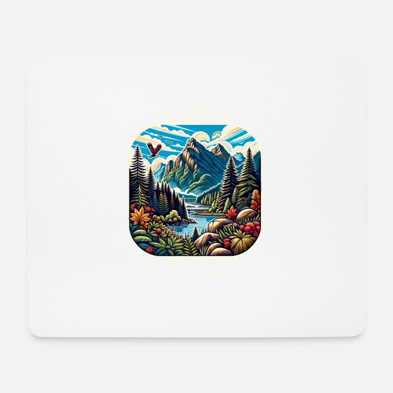 Fernie British Columbia Berge Landschaft - Mousepad (Querformat) - Weiß