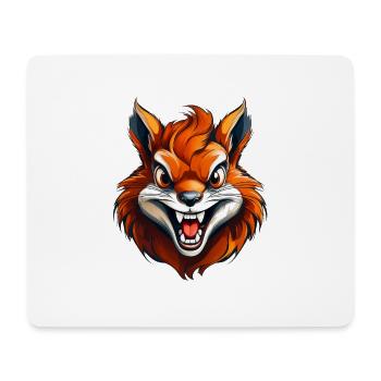 Wildes, wütendes Tier, streitbares, kämpferisches Eichhörnchen - Mousepad (Querformat) - Weiß - Vorne
