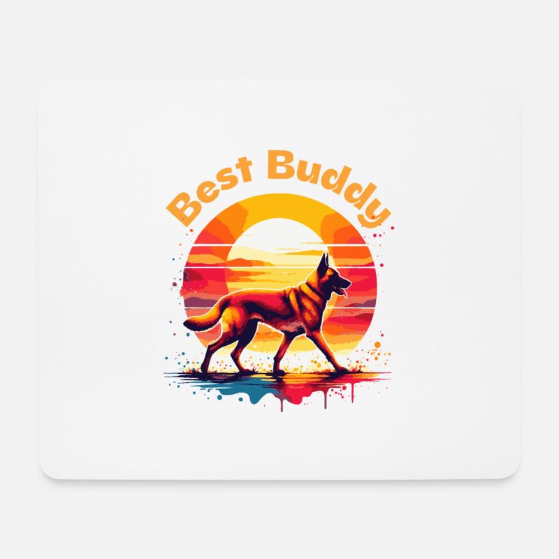 Best Buddy Malinois - Mousepad (Querformat) - Weiß