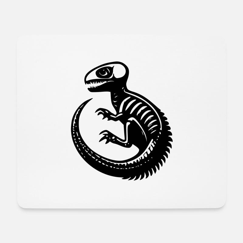 Dinosaurier-Fossil - Mousepad (Querformat) - Weiß