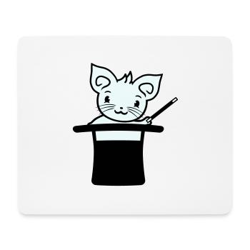 Magical Enchanted Top Hat Wizard Cat - Mouse Pad (horizontal) - white - Front