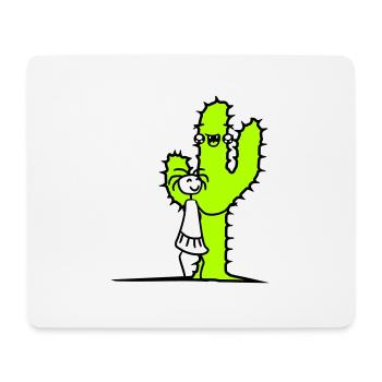 Cactus câlin fille Cactus amour mignon épineux - Tapis de souris (format paysage) - blanc - Devant