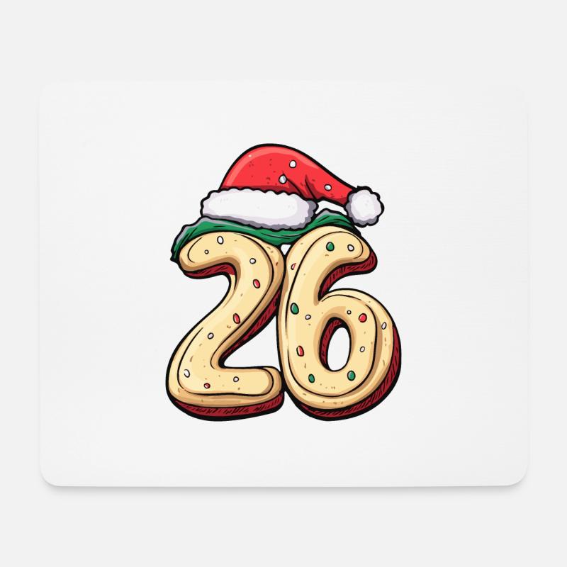 26 Zahl Weihnachten Keks - Mousepad (Querformat) - Weiß