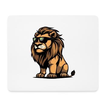 Lion Comic Cool - Mouse Pad (horizontal) - white - Front